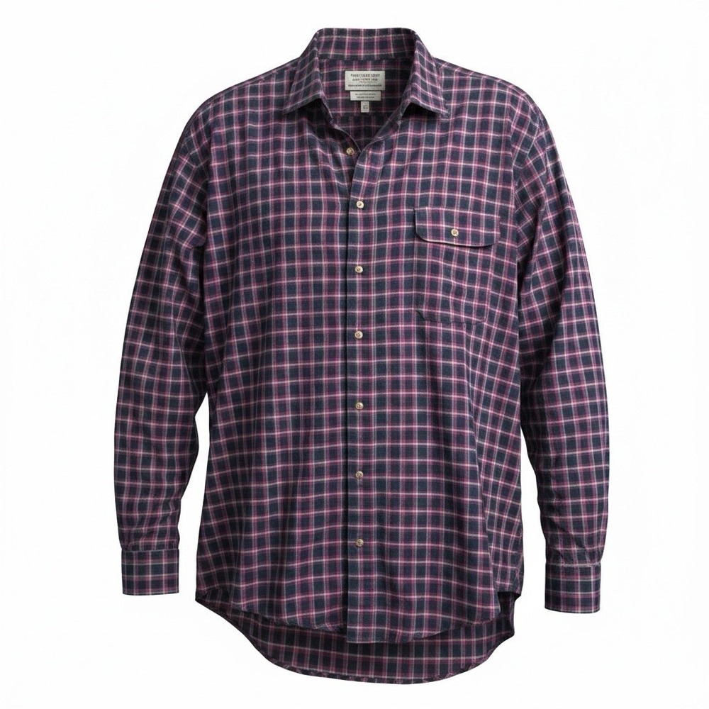 Enro Men's Plaid Button Up Shirt XL Tall Big & Tall Cotton Long Sleeve